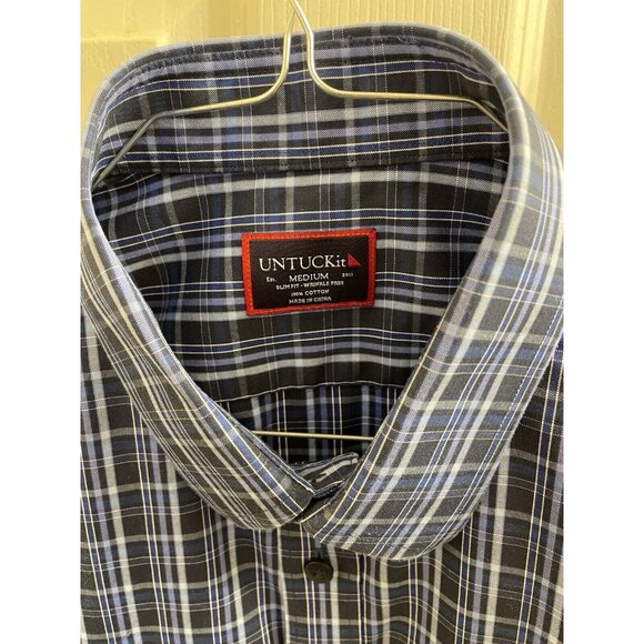 Men's Slim Fit  M Untuck It Button Down Wrinkle Free, 100% Cotton Shirt - Picture 5 of 10